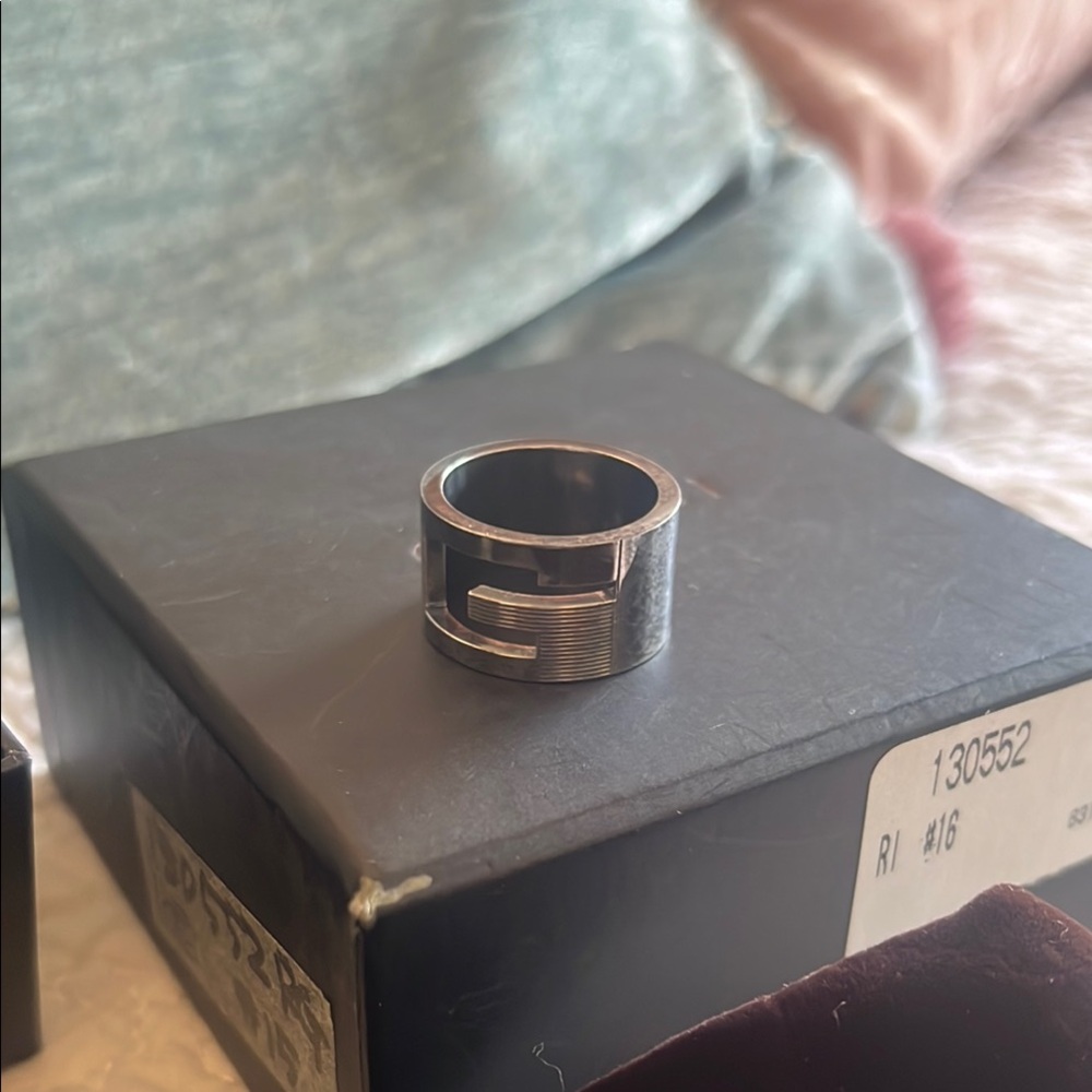 Gucci G Silver Ring oxidized silver